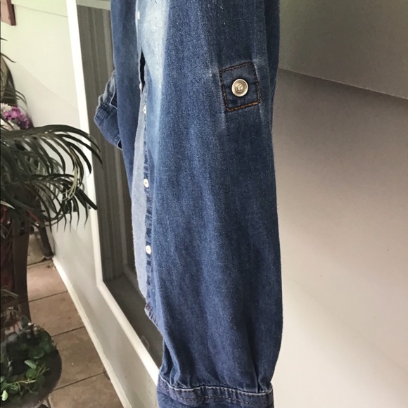 Arizona jeans top shirt  X large 14–16 girls snap blue jeans EUC - Picture 5 of 14